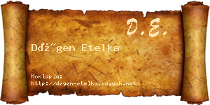 Dégen Etelka névjegykártya